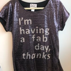 Sequin oversized tee shirt